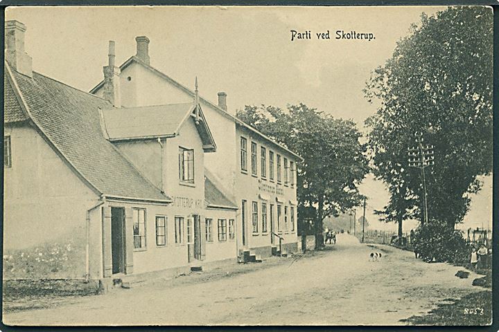 Parti ved Skotterup med Kroen og Hotel. K. No. 8053. 