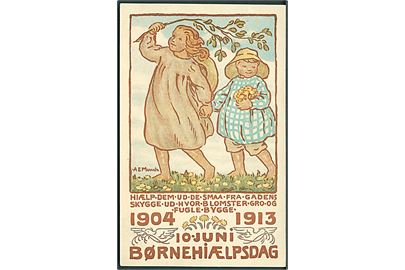 Anna E. Munch: Børnehjælpsdagen 10 Juni 1904 - 1913. Sophus Kruckows Trykkerier u/no. 