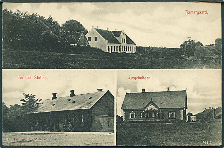 Sulsted, partier med station, lægebolig og Hamargaard. G. Halvorsen no.1522