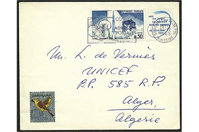 0,30 fr. Rumfart med vignet og Dansk Julemærke 1965 på brev fra Neuilly sur Seine d. 17.12.1965 til UNICEF i Alger, Nordafrika.