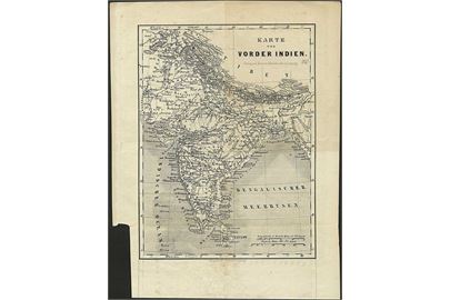 Kort over Forindien fra Tysk atlas ca. 1861.
