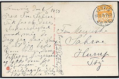 10 øre Bølgelinie på brevkort annulleret med brotype IIId Lemvig JB.P.E. d. 7.6.1935 til Hurup Thy.
