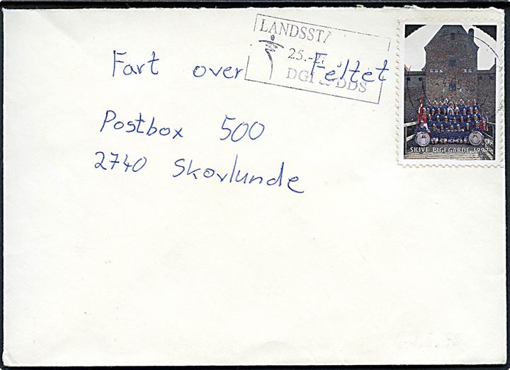 Skive Pigegarde 1997 mærkat på ufrankeret brev fra Skive d. 24.5.1998 til Skovlunde. Ikke udtakseret i porto.