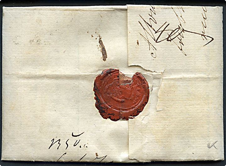 1799. Portobrev med indhold dateret Altona d. 15.7.1799 og liniestempel HAMBURG til Bordeaux, Franskrig.