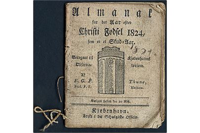 Almanak for året 1824. 32 sider.