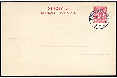 10 pfg. Fælles udg. helsagsbrevkort annulleret med enringsstempel Fünenshaff d. 10.2.1920. Uadresseret.