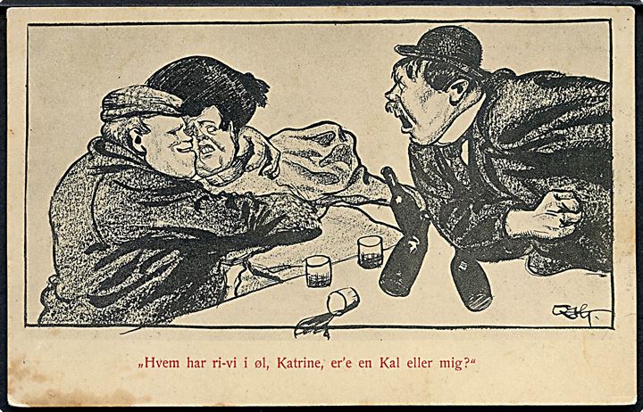 Ukendt Kunstner: Hvem har ri-vi i øl, Katrine, er'e en Kal eller mig?. Serie 129, no. 28. 