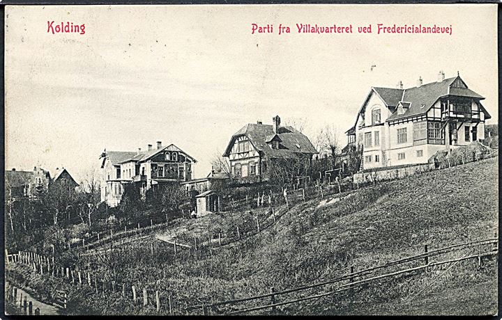 Kolding. Parti fra Villakvarteret ved Fredericialandevej. Warburgs Kunstforlag no. 1138. 