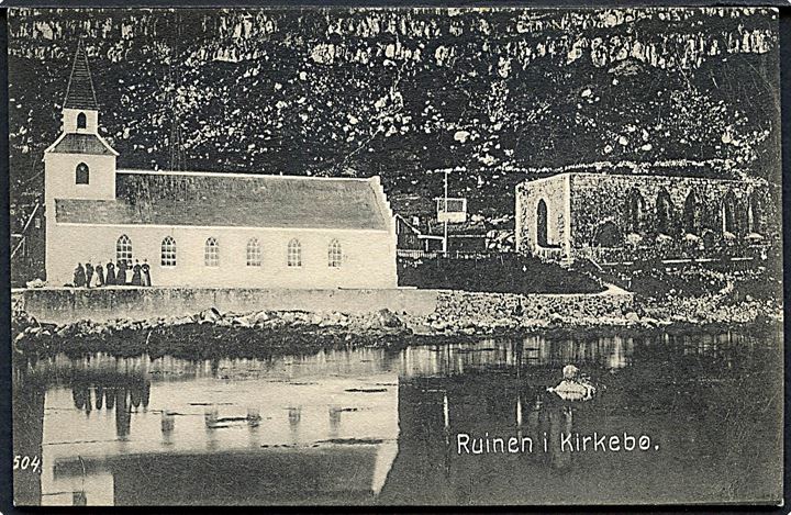 Færøerne, ruinen i Kirkebø. H. N. Jacobsen u/no.