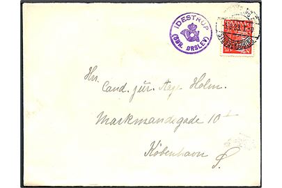 15 øre Karavel på brev annulleret med bureaustempel Nykjøbing - Stubbekjøbing T.0 d. 5.9.1933 og sidestemplet posthornstempel IDESTRUP (SDR. ØRSLEV) til København.
