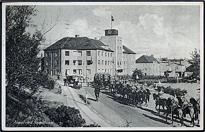 Næstved. Kavalleri ved Raadhuset. Stenders, Næstved no. 301. 