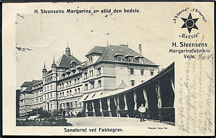 Fakkegrav Sanatoriet. Reklamekort fra H. Steensens Margarine. Hammer u/no. 