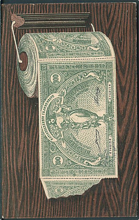 Penge. Jul & Nytårskort. A. Vincent no. 76. “Hundrede kroner”. Kvalitet 7