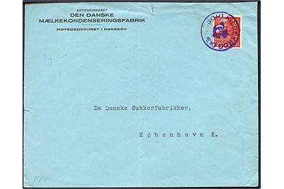 15 øre Karavel på brev annulleret med posthornstempel KILDEKROG (HORNBÆK) til København.