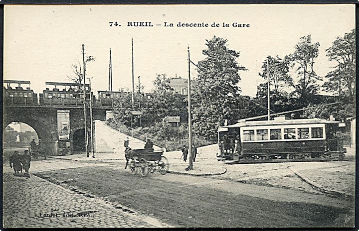 Rueil, la descente de la Gare med sporvogn. No. 74.