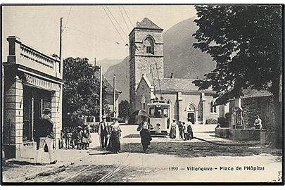 Villeneuve, Place de l'Hospital med sporvogn. No. 1299.