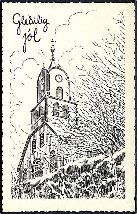 Færøerne: Glædelig Jul. Kirke. Stenders no. 85161. 
