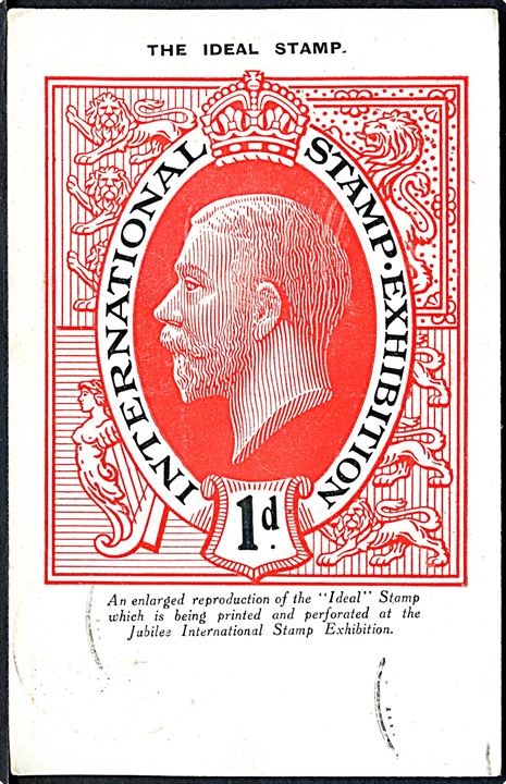 England. International Stamp Exhibition 1912. Frankeret med 1d George V annulleret med særstempel til Danmark.