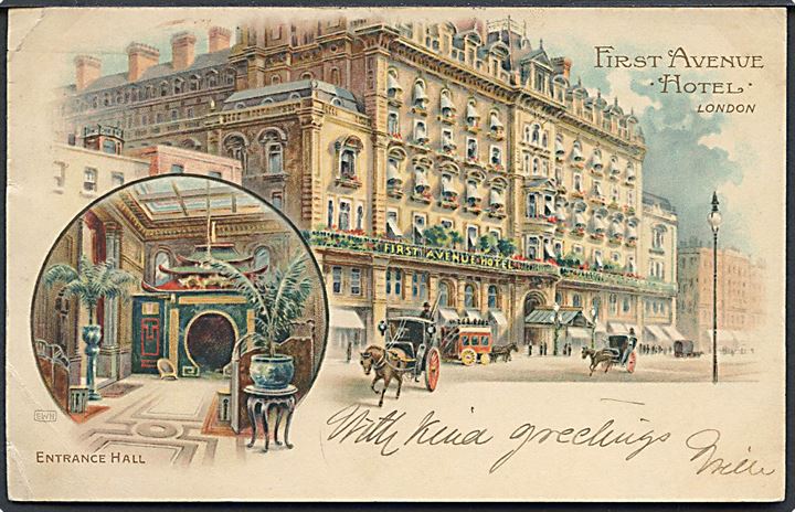 Ernest William Haslehust: England. First Avenue Hotel London. U/no. 