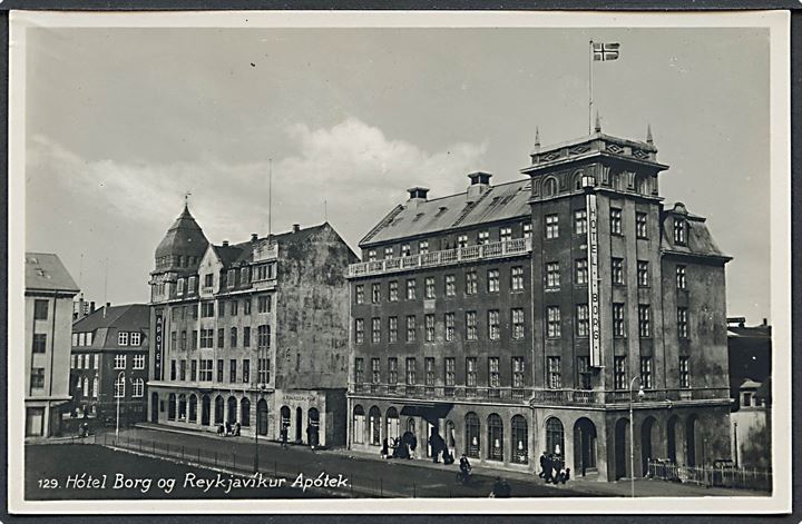 Island. Hotel Borg og Reykjavikur Apotek. Helgi Àrnason no. 129. 