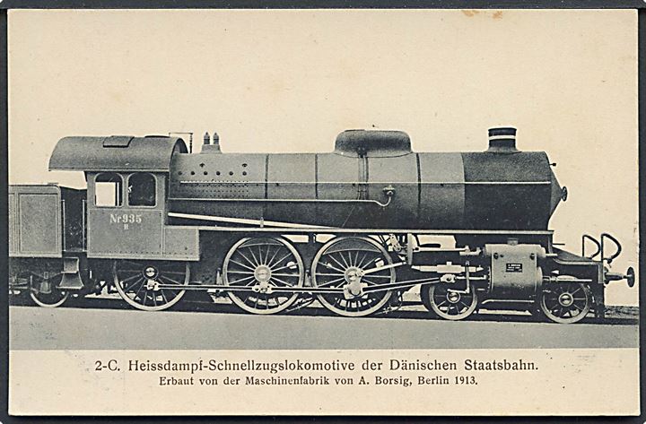 Lokomotiv. 2 - C. Heissdampf - Schnellzugslokomotive der Dänischen Staatsbahn. Erbaut von der Maschinenfabrik von A. Borsig, Berlin 1913. Johannes, serie 10 no. 11. 
