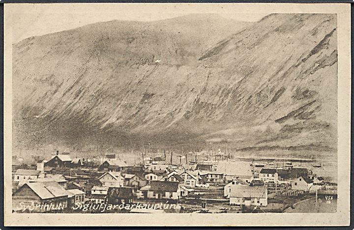 Island. Udsigt over Siglufjördur. Helgi Hafliðason no. 458 16. 