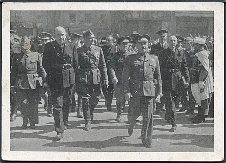 Den tyske legion Condors hjemkomst fra Spanien. Uadresseret brevkort med 3 pfg. Hindenburg annulleret med særstempel Berlin Heimkehr der Legion d. 6.6.1939.