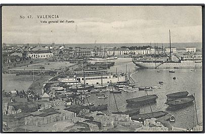 Valencia. Vista general del Puerto. E. B. P. No. 47. 
