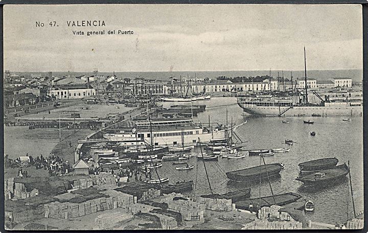 Valencia. Vista general del Puerto. E. B. P. No. 47. 