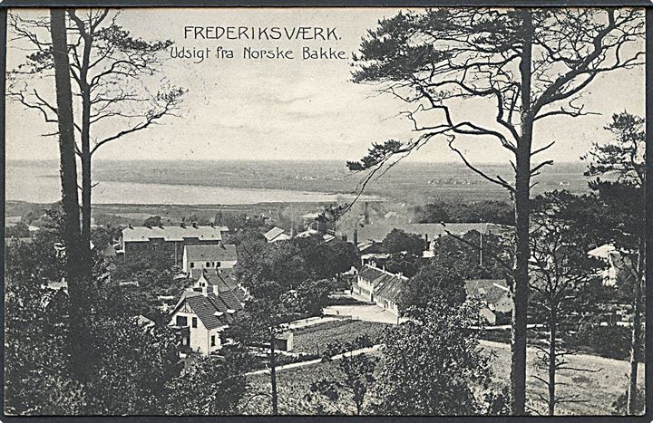 Frederiksværk. Udsigt fra Norske Bakke. Stenders no. 6330. 
