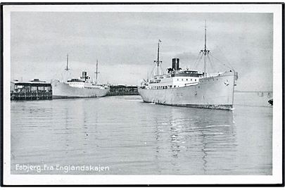 Esbjerg. Fra Englandskajen med skibe. Stenders, Esbjerg no. 11. 