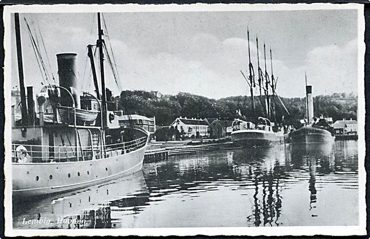 Lemvig. Havnen med skibe. Rudolf Olsens Kunstforlag no. 6163. 