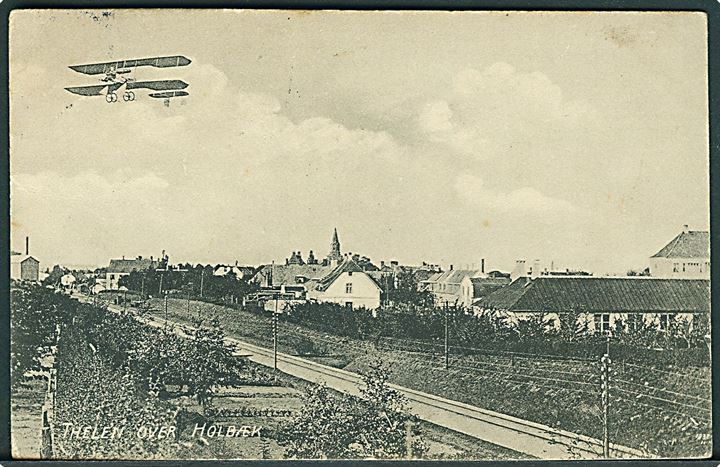 Pionerflyveren Robert Thelen over Holbæk i sept. 1911. H. P. Ringhuus u/no. Kvalitet 7