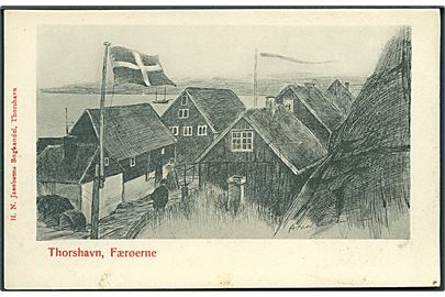 Thorshavn, gadeparti efter tegning. Jacobsen u/no. Kvalitet 7