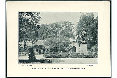 Fredericia, “Den tapre Landsoldat”. Kartonkort H. C. Wenk. Kvalitet 8