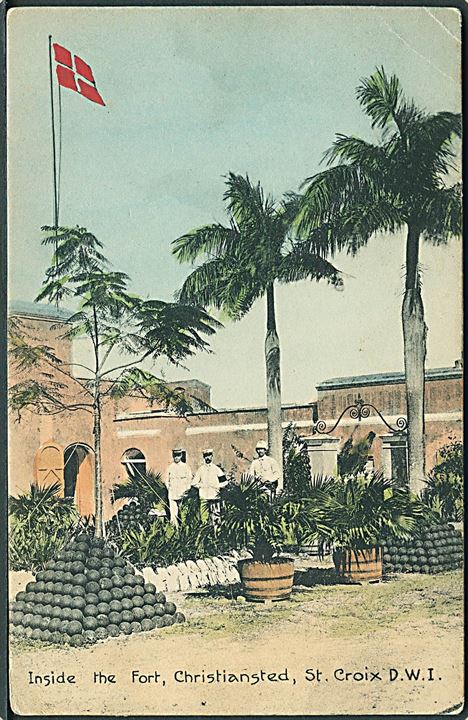 D.V.I., St. Croix, Christiansted, Inside the fort. A. Ovesen no. 4. Kvalitet 7