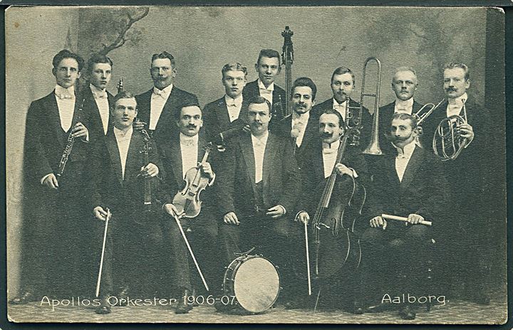 Aalborg, Apollos Orkester 1906-07. Ernst Gøpel no. 8358. Kvalitet 7