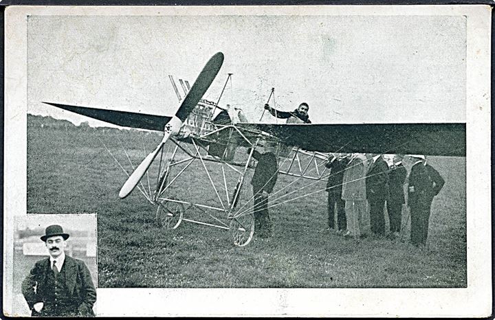 Gabriel Poulain med sit monoplan i Danmark 1911. Mackeprang, Nykøbing F. u/no. Kvalitet 7