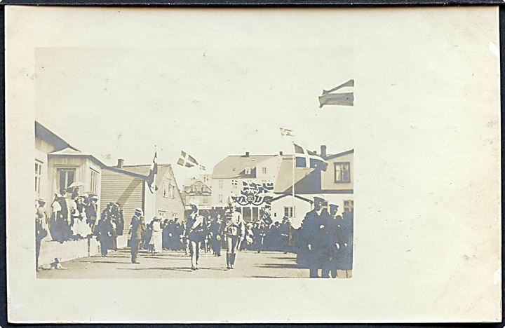 Kong Fr. VIII’s besøg på Island 1907. Fotokort u/no. Kvalitet 7