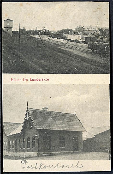 Lunderskov, postkontor og jernbanestation. Dahl u/no. Kvalitet 8