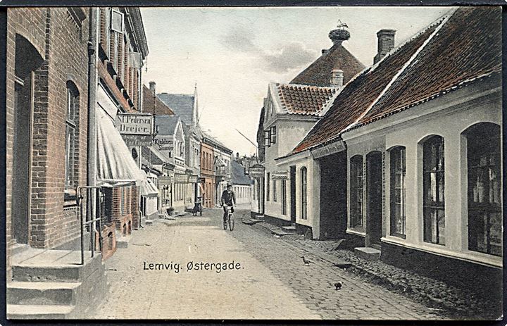 Lemvig, Østergade. Stenders no. 4467. Julemærke 1906. Kvalitet 8