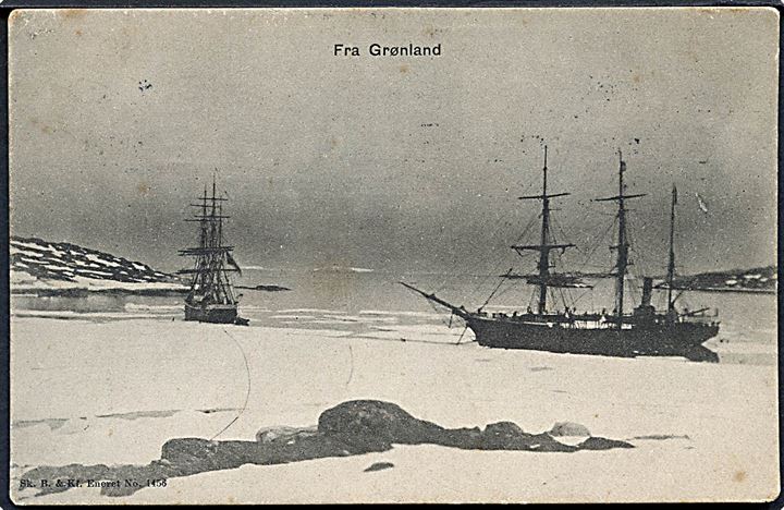 “Fra Grønland”. Grønlandsskibe i isen. u/no. Kvalitet 7