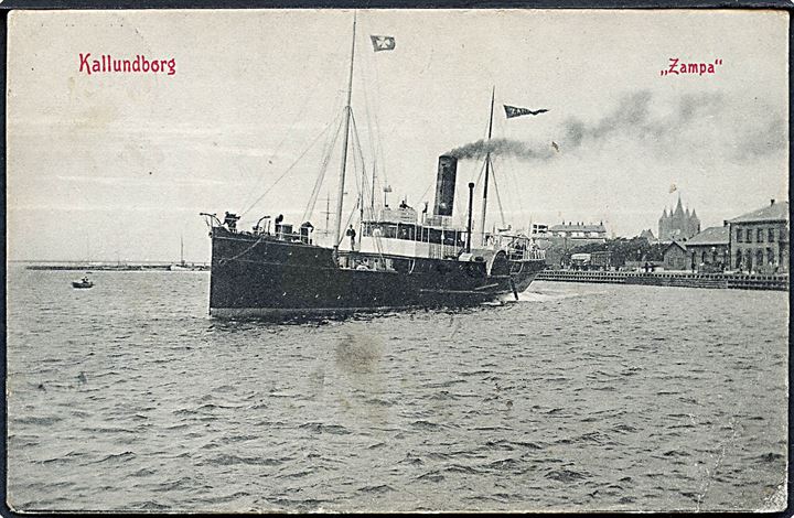 “Zampa”, S/S, DFDS i Kalundborg. Hjuldamper på ruten Kalundborg - Aarhus 1901-1910. Warburg no. 4078. Kvalitet 7