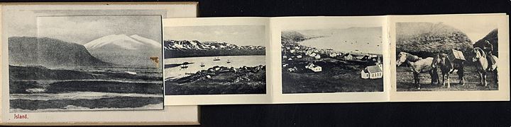 Island, tryksagskort med fotolomme med 11 prospekter. B. Jonsson u/no. Kvalitet 8