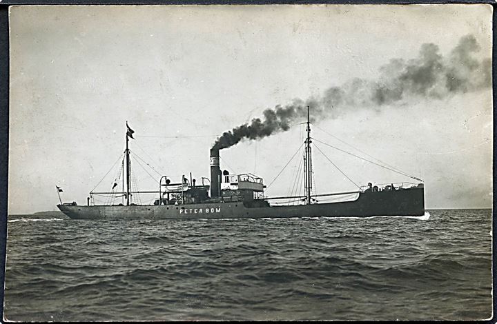 “Peter Bom”, S/S, P. Bom D/S A/S, Thurø. Sejlede kun 1914-1916. Fotokort u/no. Kvalitet 7