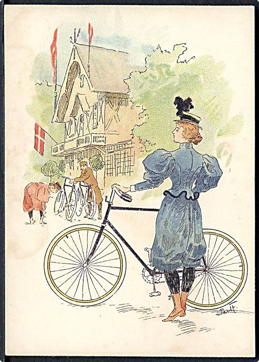 Fischer, Paul: “Cyclister”. Kartonkort Sally Friedlænder no. 504. Kvalitet 7