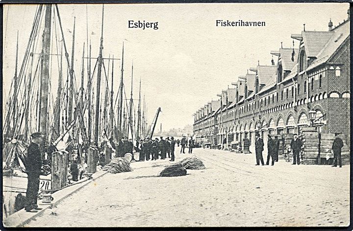 Esbjerg, fiskerihavnen. C.J.C. no. 176. Kvalitet 7