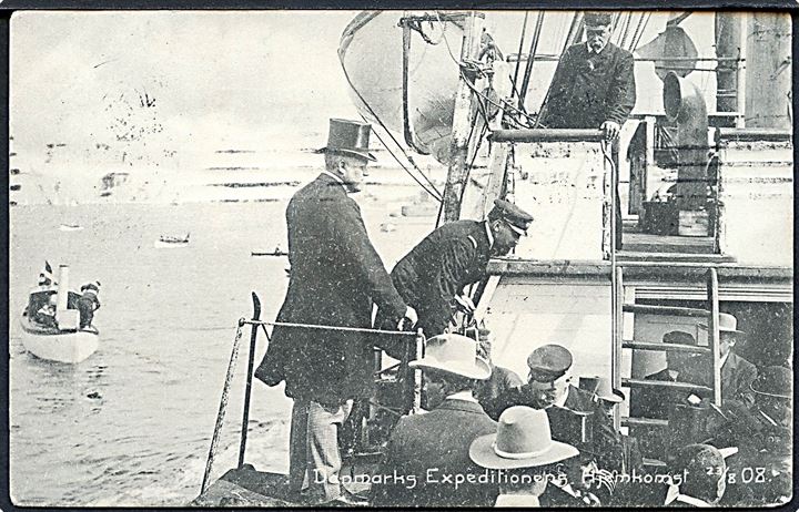 “Danmark”-ekspeditionens hjemkomst d. 23.8.1908. N. K. u/no. Kvalitet 7