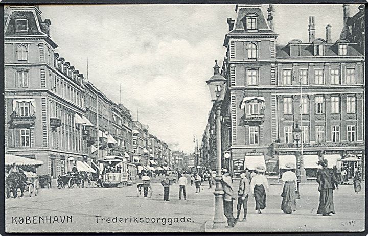 Købh., Frederiksborggade med sporvogn. U/no. Kvalitet 9