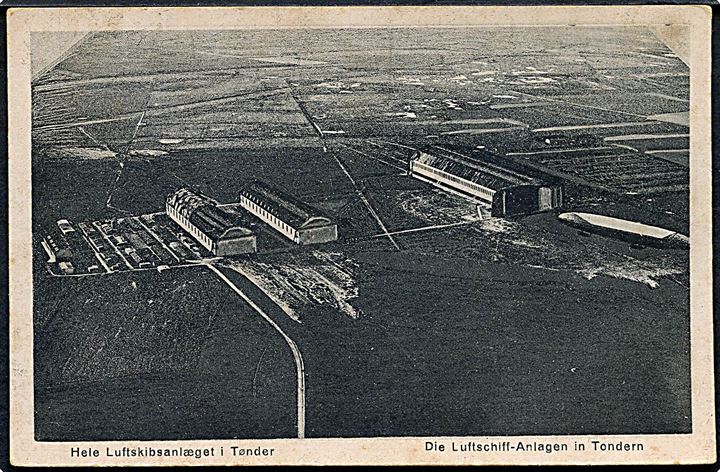 Zeppelinbasen i Tønder set fra luften. M. Glückstadt & Münden no. 82411. Kvalitet 7